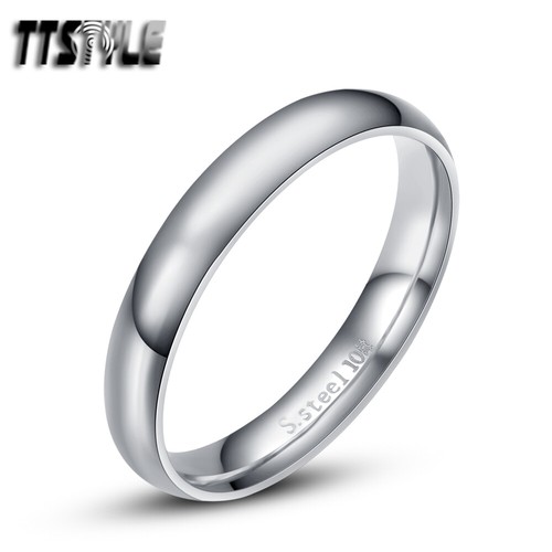 TTstyle Mirror Finished S.Steel Wedding Comfort Band Ring 2-8mm Width Size 2-15 - Afbeelding 4 van 6