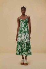 Farm Rio New Forest Soul Mix Midi Dress by Anthropologie Green M NWT