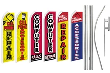 Electronics Advertising Swooper Flutter Feather Flag Kit Cell Phone CPU Repair