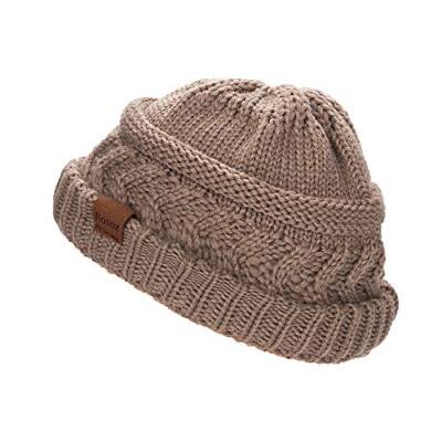 Rosoz Ponytail Beanie For Women - 2 Pack Warm Cable Knit Winter Hat With Bun Hole, Black & Khaki - View #10