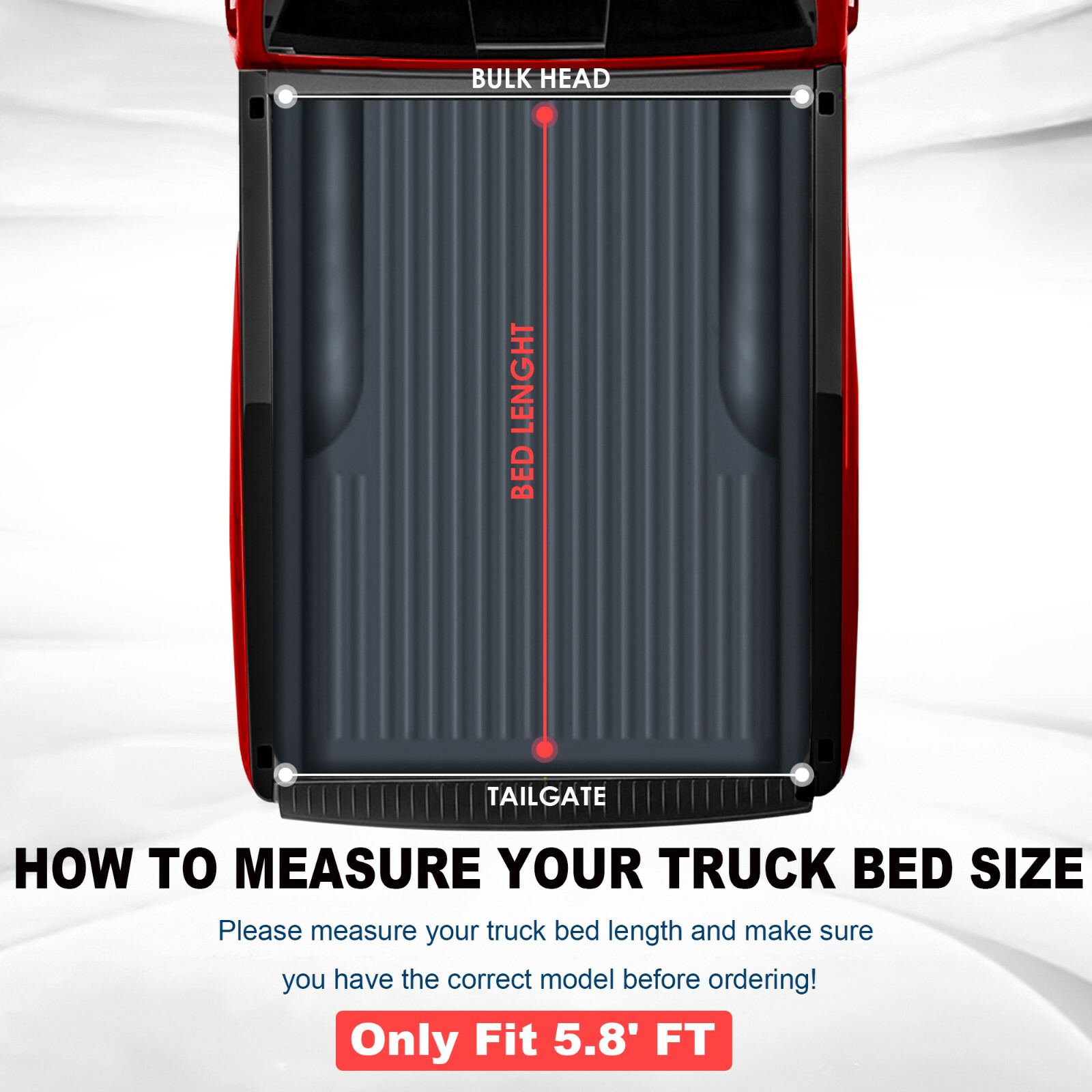 5.8FT Bed Mat Compatible With 2019-2025 Chevy Truck Bed