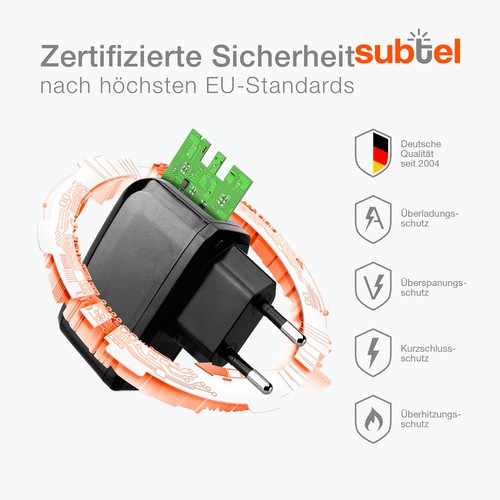 Ladegerät für ODYS Vito Miron Wintab 8 Xelio 10 Quad Ladekabel 2A 1.2m - Bild 5 von 7