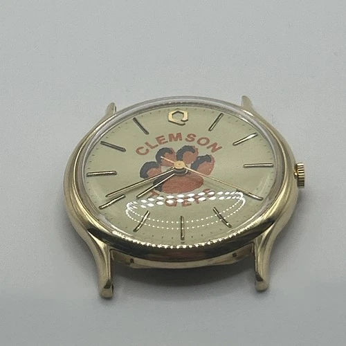 Vintage CLEMSON TIGERS Timex Q M Cell  Quartz  Watch
