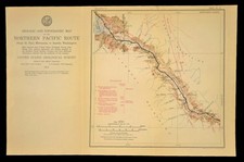 Antique Northern Pacific RR Map Thompson Fall...