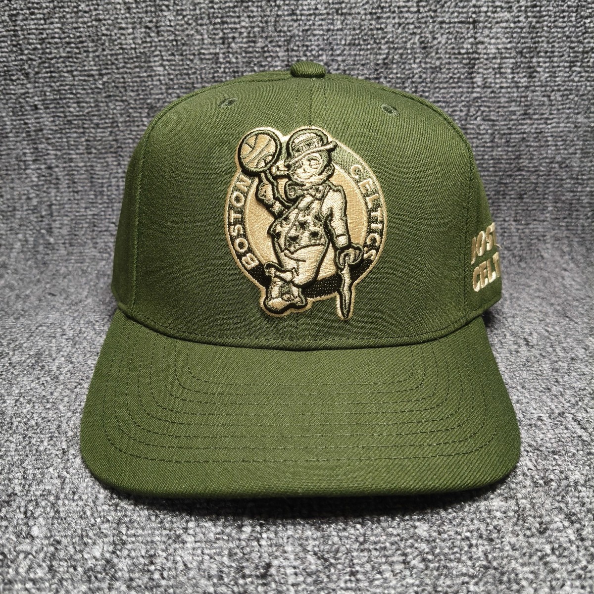 Mitchell & Ness Boston Celtics NBA Olive Green Snapback Hat Cap V024