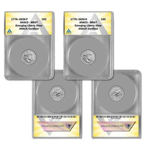 2026 P & D Semiquincentennial Emerging Liberty Dime MS67