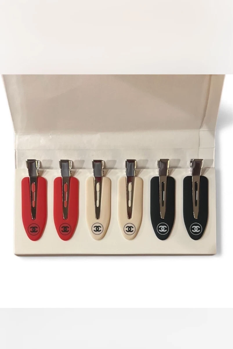 New CHANEL Red, Cream & Black hair pins set of 6 s-l400.jpg main image 2