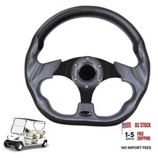 LOSCHEN Golf Cart Steering Wheel Universal Design Fit for Club Car Black Square