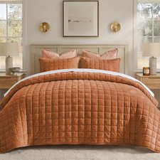 Velvet Quilt Set King Size, Luxury Velvet Comforter Bedding