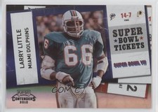 2010 Playoff Contenders Super Bowl Tickets Black 3/50 Larry Little #20 HOF h8k