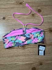 Art Class Girls L 10/12 Tropical Floral 1 Piece Bikini Swimsuit Set UPF 50 NWT