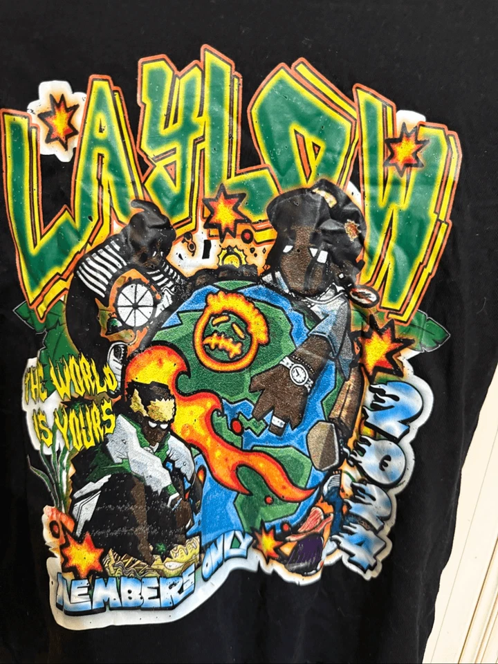 Members Only 男式 LayLow 短袖图案 T 恤黑色小号 — 第 4/4 张图片