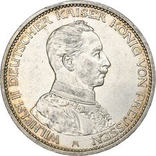 #136688 Kingdom of Prussia, Wilhelm II, 3 Mark, 1914, Berlin, Silber, SS, KM:5