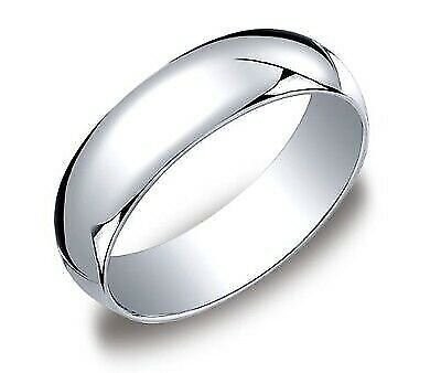 Mens Women Solid 14K White Gold Plain Wedding Ring Band fine jewelry 6MM size 11