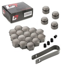 20x Felgen Radschraube Sechskant Kappen 17 mm Diebstahlschutz Grau für PEUGEOT