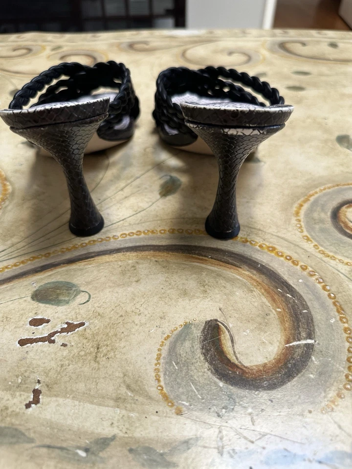 Nine West Black Braided Heeled Sandals – Size 8 - Image 2 of 4