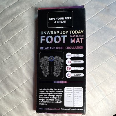 EMS Foot Massager Mat w/ Remote Control LED, 8 Modes, DC 3V, Black
