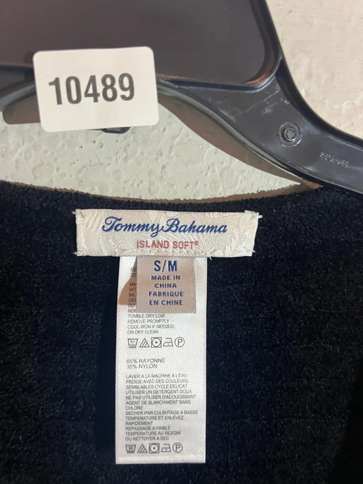 Cárdigan Suéter Tommy Bahama Tejido Longline Frente Abierto De Gran Tamaño Para Mujer S/M Foto 3 de 4