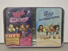 BRATZ PLAYING CARDS GIRLS NITE OUT AND SUN-KISSED SUMMER IN A METAL TIN  NIB