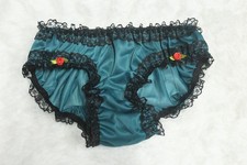 A156 2XL/ElasticW.24-42" VtgStyle Green Nylon Bikini Panties Knickers Underwear