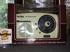 Hard Rock Cafe Studebaker AM/FM TV1/TV2 Portable Radio with Box, Hang Tags