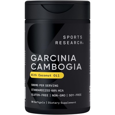 Sports Research Garcinia Cambogia Extract (60% HCA) with Extra Virgin Organic...