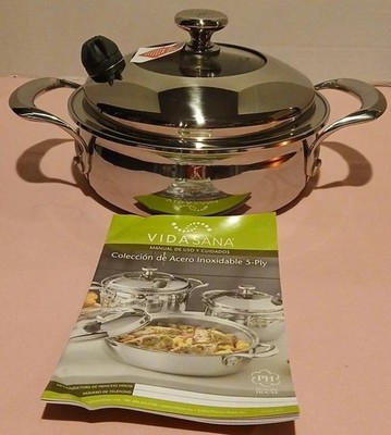 New 5561 Princess House Vida Sana 5 Ply Stainless Steel 2.5 Quart Casserole