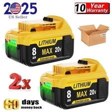 2Pack For DeWalt 20V 20 Volt Max 8.0AH Lithium Ion Battery DCB206 DCB205 DCB204