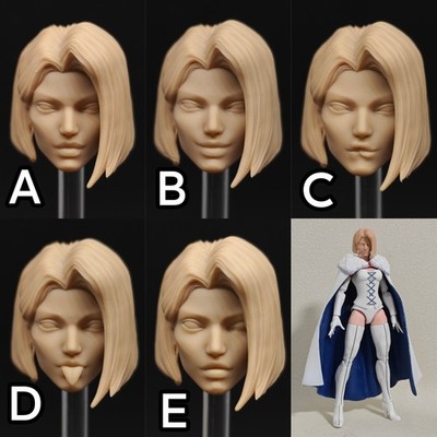 Unpainted 1/12 New Game Emma Frost Head Sculpt Carved Model Toys