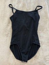 Capezio Black Ballet Dance Leotard Adjustable Straps L Large Child