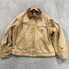 VTG Carhartt Jacket Mens Large Detroit Blanket Lined 90s J01 BRN Made USA Y2K