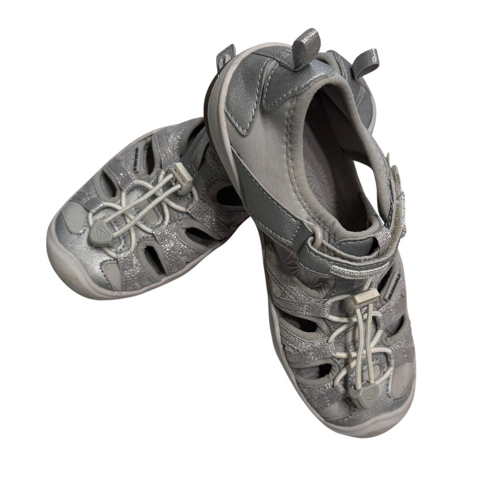Sandali da pescatore Keen Sparkle Moxie bambino 13 argento scintillante punta chiusa scarpa acqua
