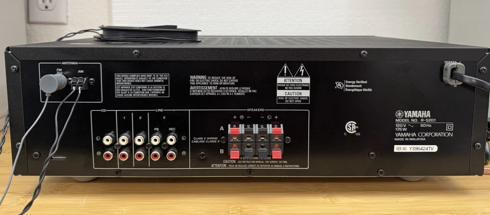 YAMAHA R-S201 100W NATURAL SOUND RECEIVER STEREO AM/FM TUNER - MINT! READ - Image 4 of 4