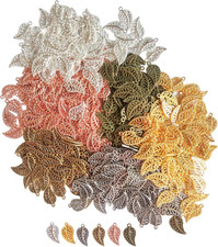 300PCS Leaf Charms Beads for Jewelry Making,Wholesale Bulk Nature Leaf Pendants