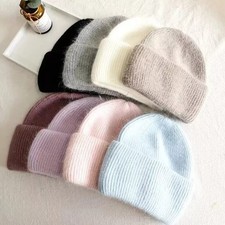 2024 Rabbit Cashmere Hat Thick Warm Vogue Ladies Wool Angora Female Beanie Hats*
