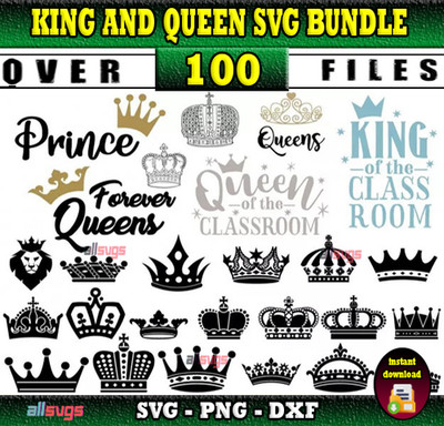 King and Queen SVG Bundle   Royal Crown Cut Files for Cricut & Silhouette