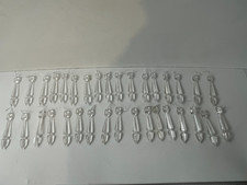 Lot 34 Vintage Plastic Chandelier Prism Drop Hanging Crystal Bead Drops Icicle