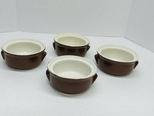 Vintage Hall Pottery Individual Brown Casserole Soup Crocks # 821 Lot Of 4