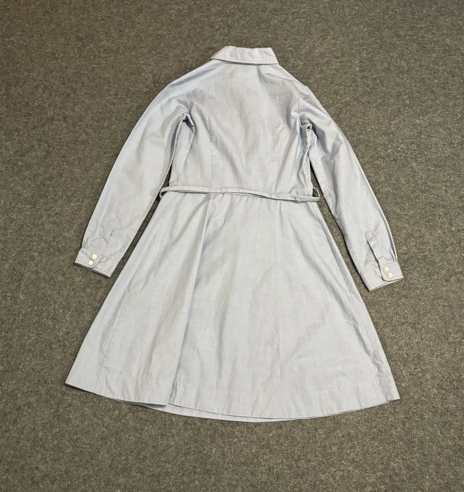 Vestido Camisa Pendleton Botón Talla 4 Manga Larga Azul Foto 2 de 4