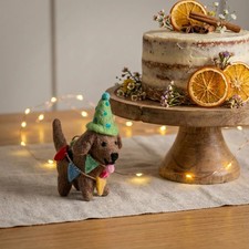 Handmade Felt Party Pooch Hanging Dog Decoration Christmas Birthday  gift 10cm