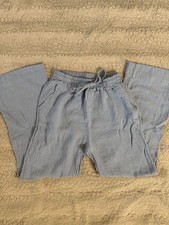 New Collection Blue Drawstring Wide Leg Pants