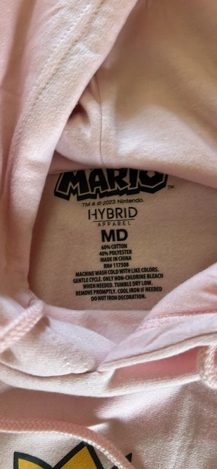 Sudadera con Capucha Princesa Melocotón Rosa Super Mario Licencia Nintendo, Mediana  Foto 2 de 2