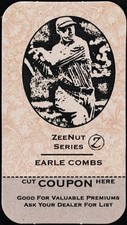 EARLE COMBS - 2011 Zeenut 'Z' Series Uncut COUPON Card - NEW YORK YANKEES