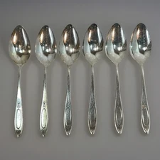 Oneida Community Plate 1917 ADAM Tea Spoons Set Of 6 Antique Silverplate