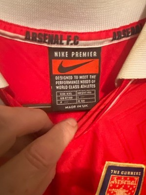ORIGINAL AUTHENTIC 1996/1997/1998 NIKE ARSENAL HOME SHIRT XXL | eBay