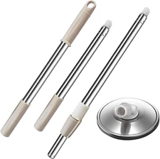 Extended Spin Mop Replacement Mop Handle, Upgraded 60-Inch 360 Degrees Rotating 