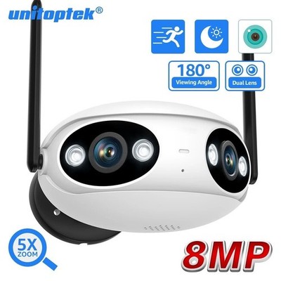 Wifi/PoE Panoramic 8MP 180° Dual Lens Full Color IR IP Camera Bullet iCSee/XMEYE