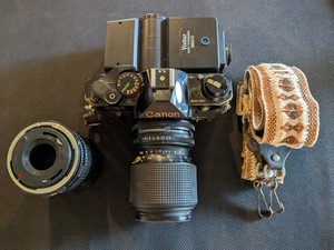 Boîtier Canon AE-1 Program Argent Du Japon - Fonctionnel - Complet Avec Body Cap