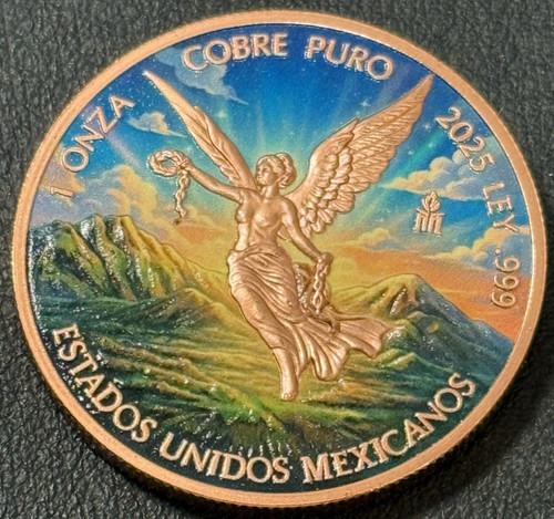 (20) 2025 1 Oz .999 Copper Cool2Coin Colorized Mexico Libertad Full Tube of 20!!