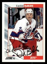1992 Score Hockey #371 Lucien DeBlois Signed Autograph (no COA)